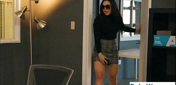  Lesbian milf wears butt- plugduring a work meeting